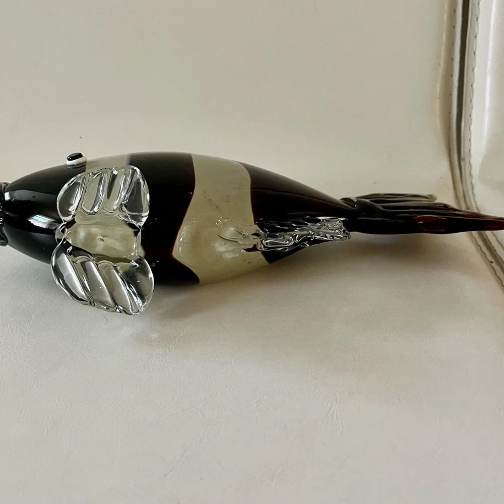 Glass Fish Figurine - Black and Brown